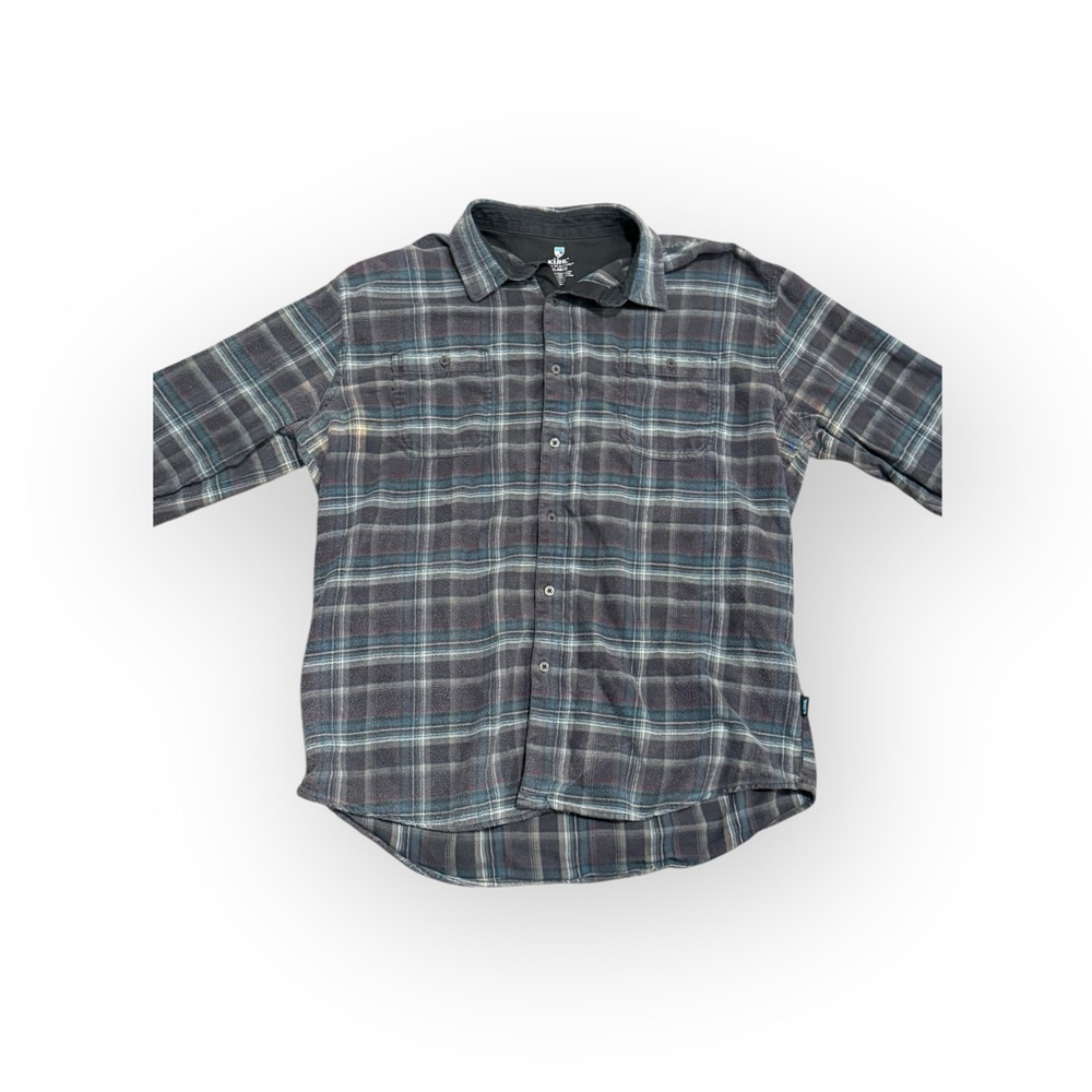 KÜHL Mens Grey/Blue Plaid Casual Button Down Pocket Shirt Sz XXLarge​ - Picture 3 of 8